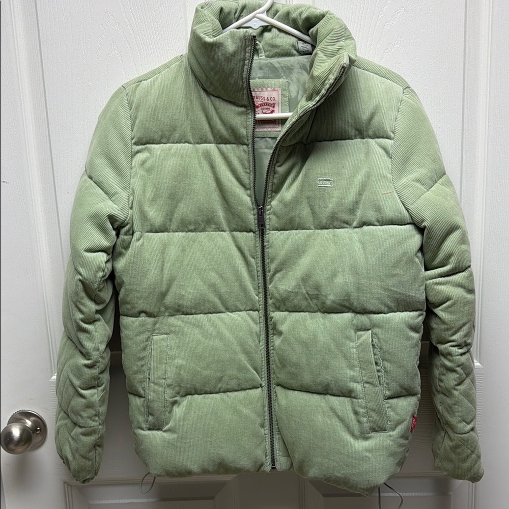Women’s Levi’s green puffer coat